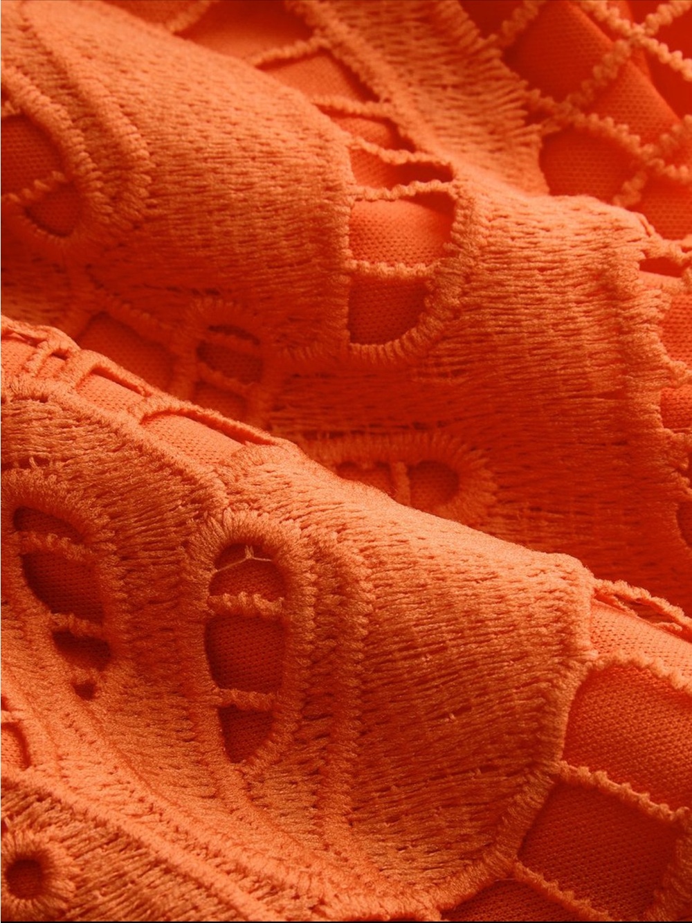 Commense Orange Crochet Lace Mini Dress - Picture 4 of 4